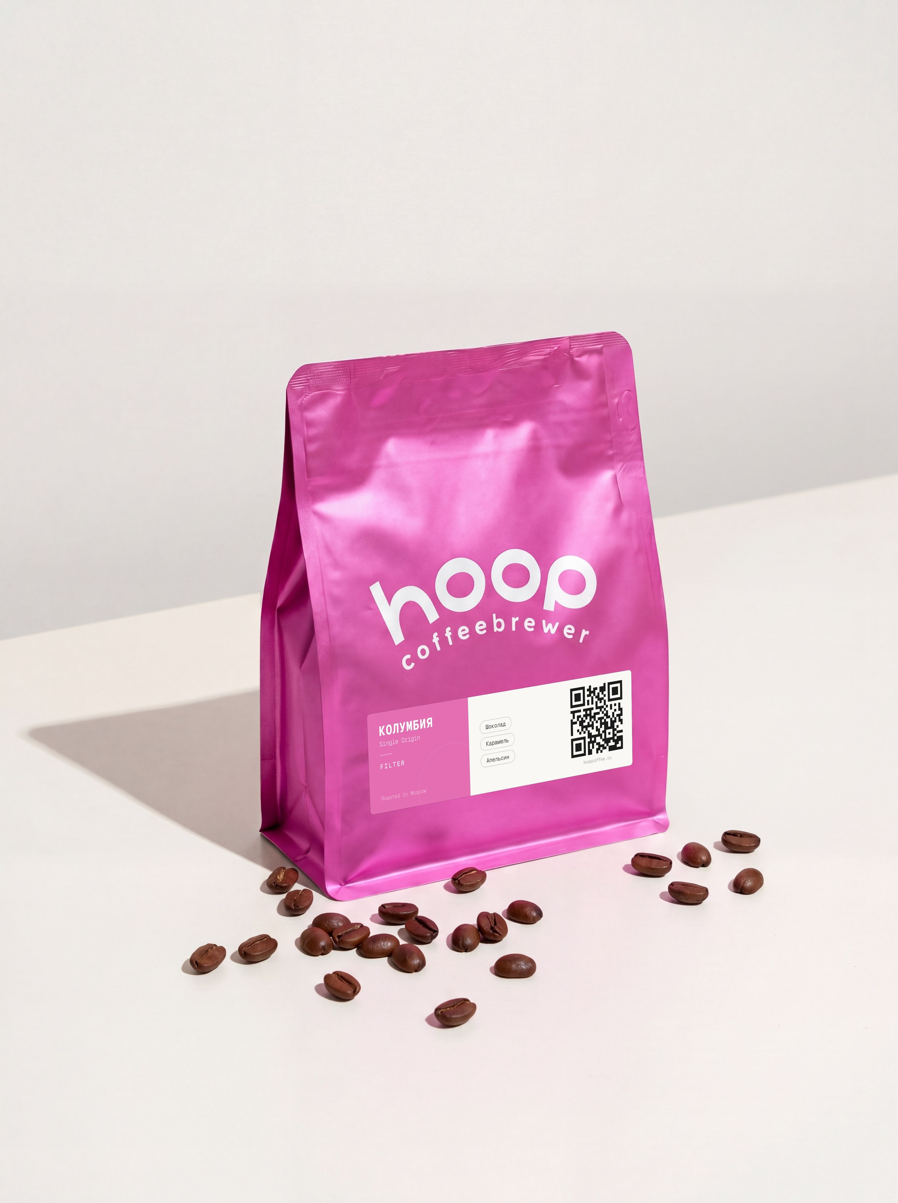 Кофе в зернах Hoop Coffee Колумбия Супремо Бархат, спешелти, под фильтр, 100% арабика, 250 г